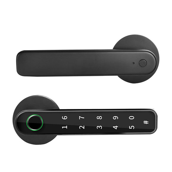 Glass Room Door Indoor Wooden Door Fingerprint Lock Bluetooth Lock