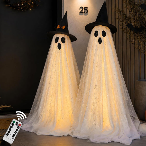 Light-Up Halloween Ghost Decorations — 2 Pack, 59 in