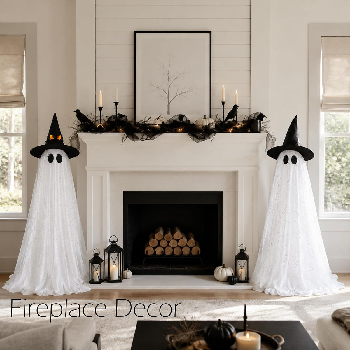 Light-Up Halloween Ghost Decorations — 2 Pack, 59 in