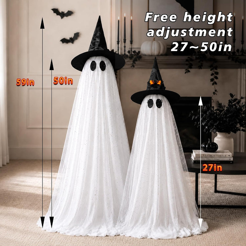 Light-Up Halloween Ghost Decorations — 2 Pack, 59 in