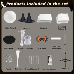 Light-Up Halloween Ghost Decorations — 2 Pack, 59 in