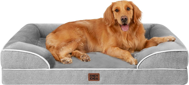 Orthopedic XL Dog Bed — 44 in, Waterproof, Washable, Grey